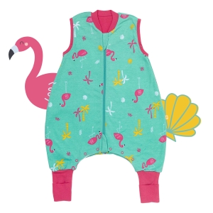 Śpiworek z bawełny organicznej z nogawkami całoroczny light 1.0 Tog Flamingo-70 cm