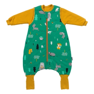 Śpiworek z nogawkami bawełna organiczna zimowy 3.5 Tog WOODLAND ANIMALS 60cm