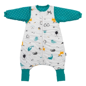 Śpiworek z nogawkami bawełna organiczna zimowy 3.5 Tog POLAR PALS 70cm